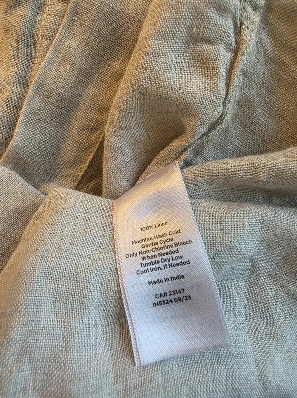 Talbots Cream Natural 100% Linen Shirt Size Large
